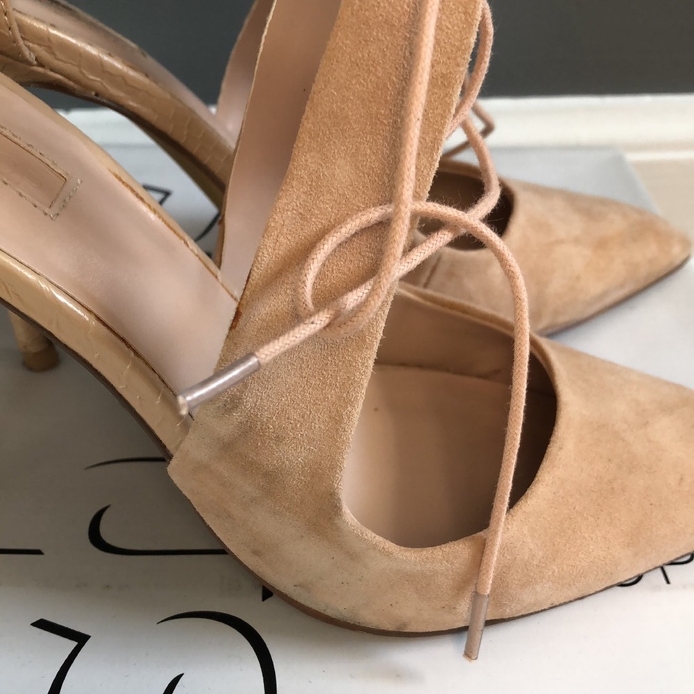 Nude Tie Front Heels - Picture 5 of 6